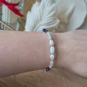 Bransoletka Perła Opal Kwarc Różowy Ametyst talizman amulet kobiecość oczyszczenie spokój